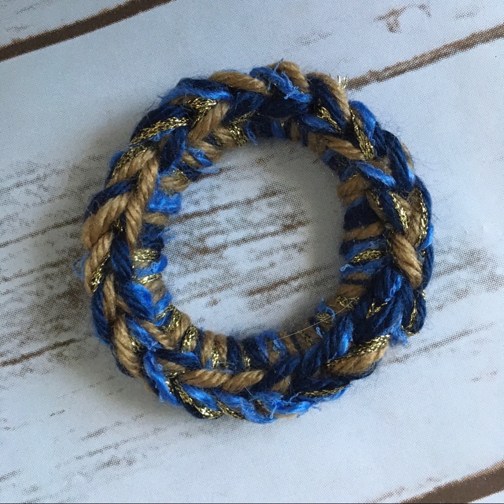 Textured multicolor handmade crocheted scrunchie